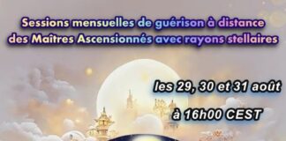 Rappel : Méditations de pleine lune et sessions internationales de guérison du 29 au 31 août 2023 sessions-maitres-ascensionnes