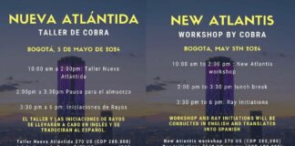 Notes Atelier de Cobra « Nouvelle Atlantide »+Emeraudes & Tablettes d’Emeraudes à Bogota (Colombie,5-6 Mai 2024) Bogota