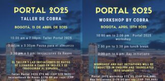 Notes officielles: Atelier « Portail 2025 » de Cobra à Bogota 13 avril 2025(Pierres, Emeraudes, énergies/astrologie de 2025, Rayons…)