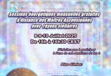 Sessions énergétiques gratuites du 8 au 10 Juillet+Méditations de la Pleine Lune